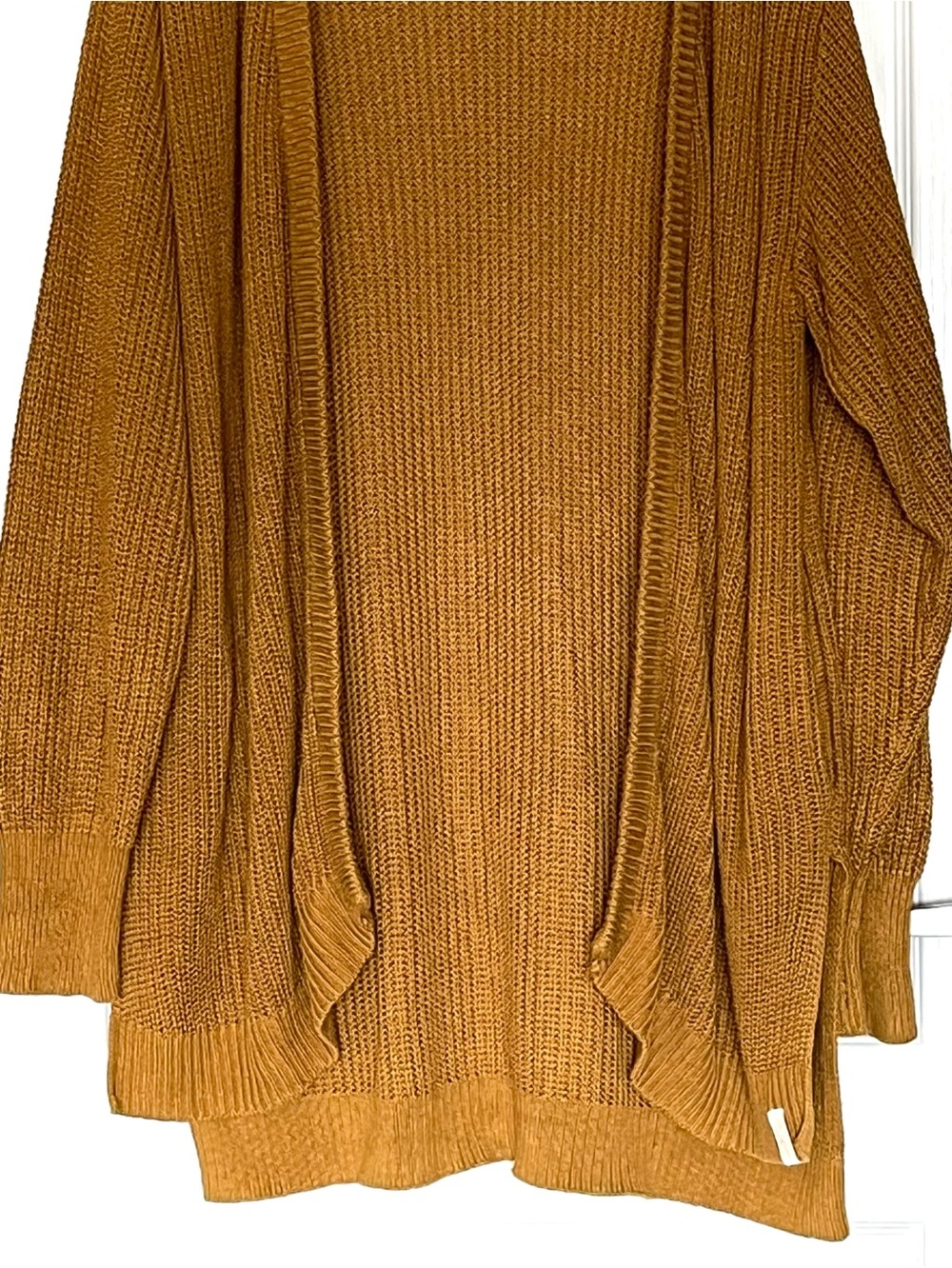 Jax + Lennon Bamboo Organic Cotton Ribbed Knit‎ Cardigan Sweater Mustard M/L - Picture 13 of 15